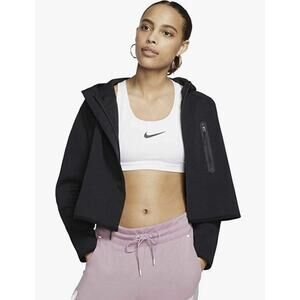 Nike Black Fleece Cape Hoodie Jacket Womens Size L Large BV3396-010 Black